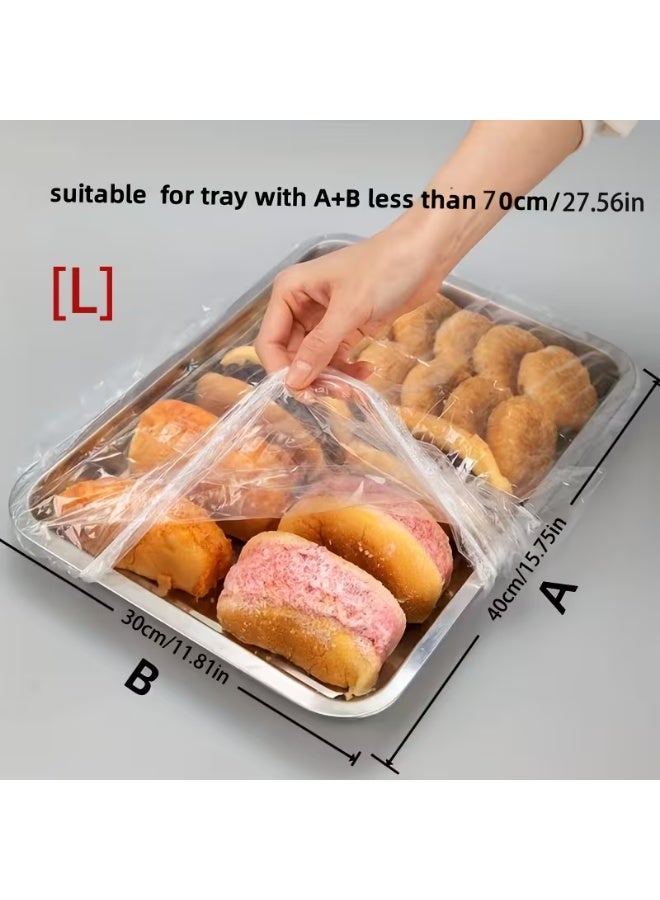 100 قطعة من أغطية الطعام الكبيرة القابلة لإعادة الاستخدام والمرنة للصواني والأواني والمقالي بأقل من 1.50 جنيه مصري - اجعل طعامك صحيًا ونظيفًا من الغبار والحشرات - Image 3